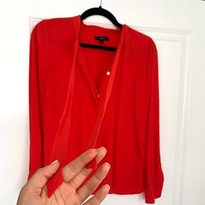 J. Crew Red Button Down Blouse